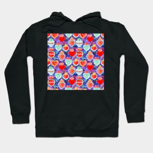 Sacred hearts on the bright galaxy background Hoodie